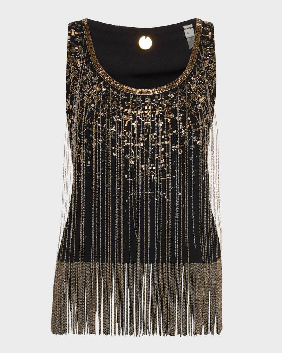 Lilit Chain Fringe Sleeveless Blous